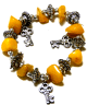 Bracelet d'artisanat marocain avec des pierres de couleur jaune