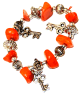 Bracelet d'artisanat marocain avec des pierres de couleur orange