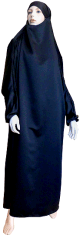 Jilbab reversible (satine/normal) 1 piece - Taille L - Coloris noir