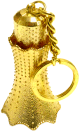 Parfum Oudy dans une bouteille metallique doree sous forme de porte-cles