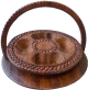 Panier / Corbeille telescopique en bois sculpte avec a 4 curs