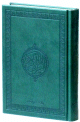 Le Saint Coran version arabe (Lecture Hafs) de luxe avec couverture en cuir vert-fonce