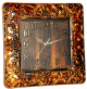 Grande horloge carree couleur marron bois