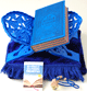 Pack Cadeau Bleu : Le Noble Coran Rainbow (Arc-en-ciel) Bilingue francais/arabe, Livre "Les 4 Regles...", Porte Coran, Tapis, Diffuseur de parfum