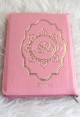 Le Saint Coran en langue arabe avec fermeture Zip - format 14x20cm - Couleur rose clair