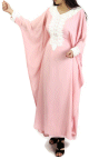 Robe de soiree orientale avec effet papillon decoree de broderies et de strass - Couleur rose clair