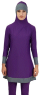 Burkini islamique (vêtement de plage pour musulmanes) - Couleur violet et gris Burkini islamique (vetement de plage pour musulmanes) - Couleur violet et gris