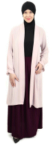 Cardigan mousseline manches plissées couleur rose clair Cardigan mousseline manches plissees couleur rose clair