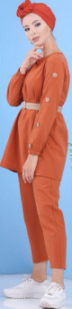 Ensemble Tunique et Pantalon avec Ceinture - Couleur rouille (Vêtements modernes - Marque Amelis Paris) Ensemble Tunique et Pantalon avec Ceinture - Couleur rouille (Vetements modernes - Marque Amelis Paris)