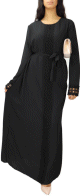 Robe longue noire avec dentelles pour femme