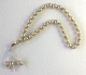 Chapelet (Sebha musulmane) de luxe a 33 perles couleur blanc avec losanges dores