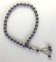 Chapelet (Subha) de luxe a 33 perles dorees de couleur bleue