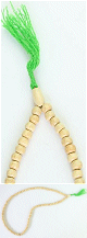 Chapelet (Masbaha) a 99 perles en bois traditionnel fait main (30 cm)