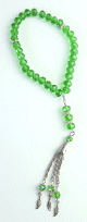 Chapelet vert Sebha "Tasbih" de luxe a 33 perles en cristal