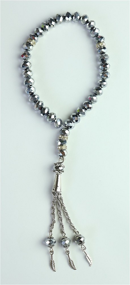 Chapelet Sebha de luxe à 99 perles avec nom d'Allah - Couleur noir -  Objet de décoration - Idée cadeau - Oeuvre artisanale