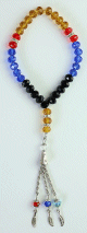 Chapelet (Sebha musulmane) de luxe a 33 perles en cristal multicolore