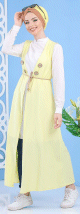 Cardigan Gilet long sans manches - Couleur Jaune Cardigan Gilet long sans manches - Couleur Jaune