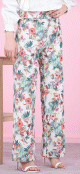 Pantalon femme imprimé à fleurs vert Pantalon femme imprime a fleurs vert