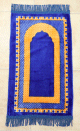Petit Tapis de priere pour petit enfant musulman et bebe (35 x 65 cm) - Couleur Bleu et jaune