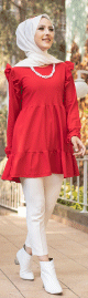 Tunique ample (Vetement femme voilee pas cher) - Couleur rouge