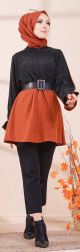 Tunique bicolore pour femme (Vêtement Hijab - Boutique en ligne Paris / France) - Couleur brique Tunique bicolore pour femme (Vetement Hijab - Boutique en ligne Paris / France) - Couleur brique
