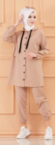 Ensemble femme - Tenue decontractee (Vetement hijab) - Couleur beige