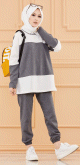 Survetement femme (Tenue de sport musulmane pour hijab) - Couleur blanc et anthracite