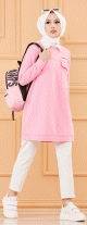 Tunique decontractee avec grande poche (Sweat femme Hijab) - Couleur rose