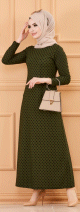 Robe longue à pois pour femme (Vêtement chic pour musulmane) - Couleur kaki Robe longue a pois pour femme (Vetement chic pour musulmane) - Couleur kaki