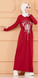 Robe décontractée imprimée pour femme (Mode Musulmane) - Couleur bordeaux Robe decontractee imprimee pour femme (Mode Musulmane) - Couleur bordeaux