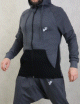 Veste longue à capuche zippée bicolore tissu léger de marque Best Ummah - Couleur Gris foncé et noir Veste longue a capuche zippee bicolore tissu leger de marque Best Ummah - Couleur Gris fonce et noir