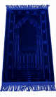Tapis bebe - enfant musulman 35 x 65 cm avec motifs mihrab 4 ogives - Couleur bleu marine