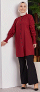 Chemise manches plissées (Vêtement Hijab turque style chic - Boutique France) - Couleur bordeaux Chemise manches plissees (Vetement Hijab turque style chic - Boutique France) - Couleur bordeaux