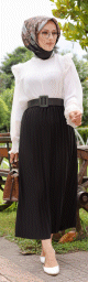 Jupe plissee pour femme (Boutique en ligne vetement Turquie) - Couleur noir