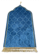 Tapis priere de luxe dore pour adulte sous forme de mosquee (Mihrab) - Couleur bleu ocean