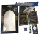 Coffret Cadeau Musulman pour le pelerin (Pack Hadj et 'Omra) avec livres, tapis, siwak, parfum - Boite noire doree - Hajj & Umrah Gift