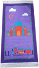 Tapis de priere du petit musulman (enfant grand et ado) - Mosquee train 2 nuages contour violet
