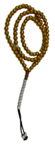 Chapelet dore (Sebha) a 99 perles dorees avec 2 separateurs et pompon-compteur