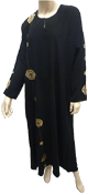 Abaya noire "Hassiba" avec motifs dores