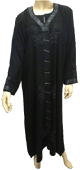 Abaya noire "Karima" garnie de fleurs et strass