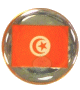 Mini-badge autocollant drapeau tunisien (Tunisie) sur fond argente
