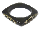 Bracelet fantaisie femme en plastique de couleur noire orne et perle