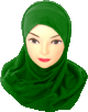 Hijab deux pieces coton vert
