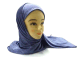 Hijab une piece bleu gris avec une matiere elastique