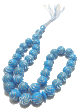 Chapelet "Sebha" bleu ultra-resistant (33 gros grains avec decorations argentees)