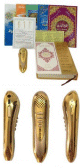 Stylo lecteur multi-fonctions (Version de luxe dore) avec 7 livres : Le Saint Coran, Qaida Noorania, Dictionnaire multilingue, Sahih AL-Bukhari, Muslim, etc.