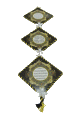 Tableaux decoratifs artisanaux suspendus en forme de losange avec versets coraniques